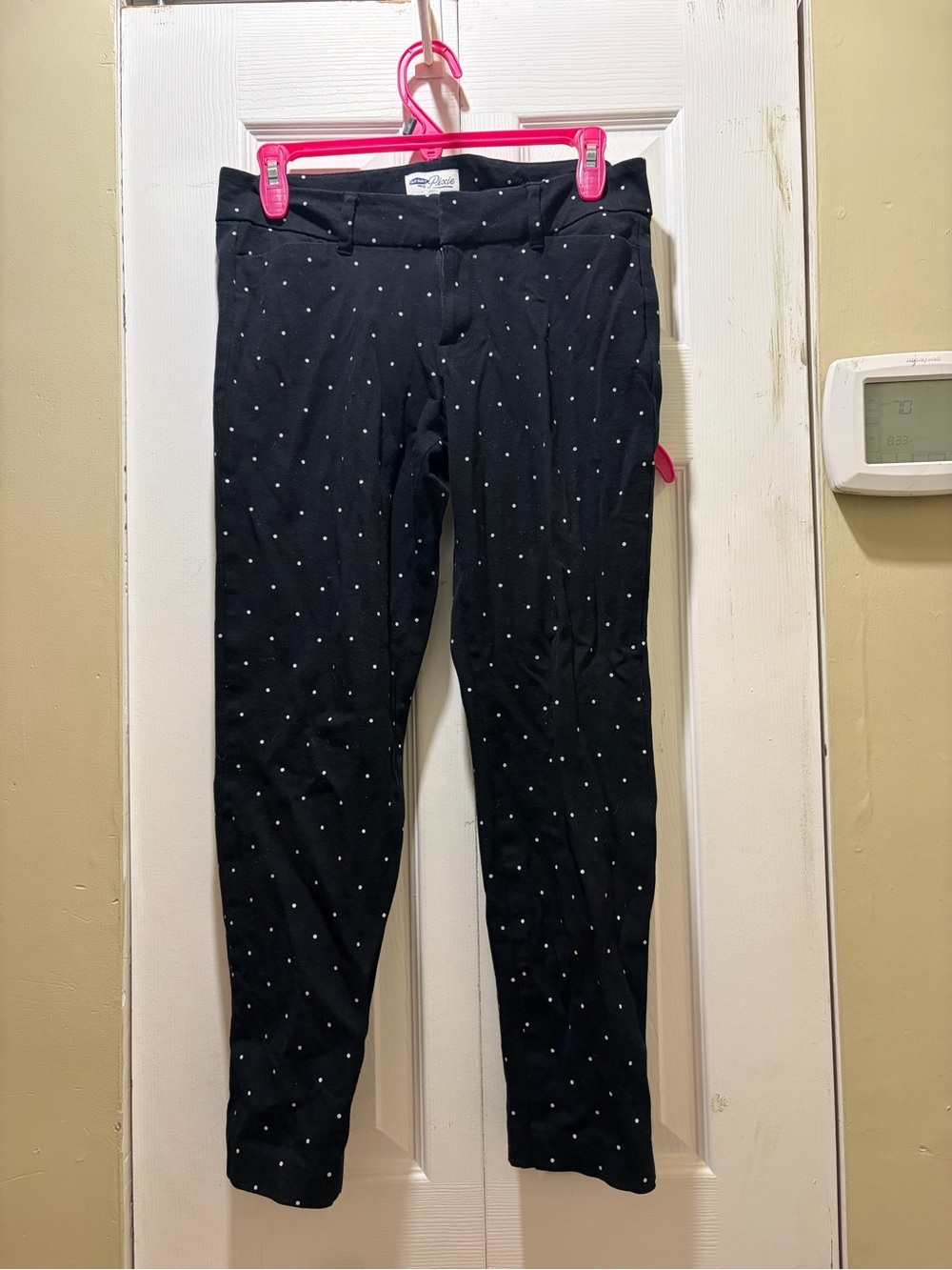 Old Navy Black Leggings with White Polka Dots